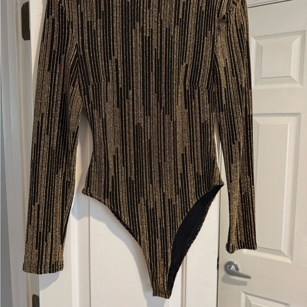 Flying Tomato Black and Gold Bodysuit NWT Medium
